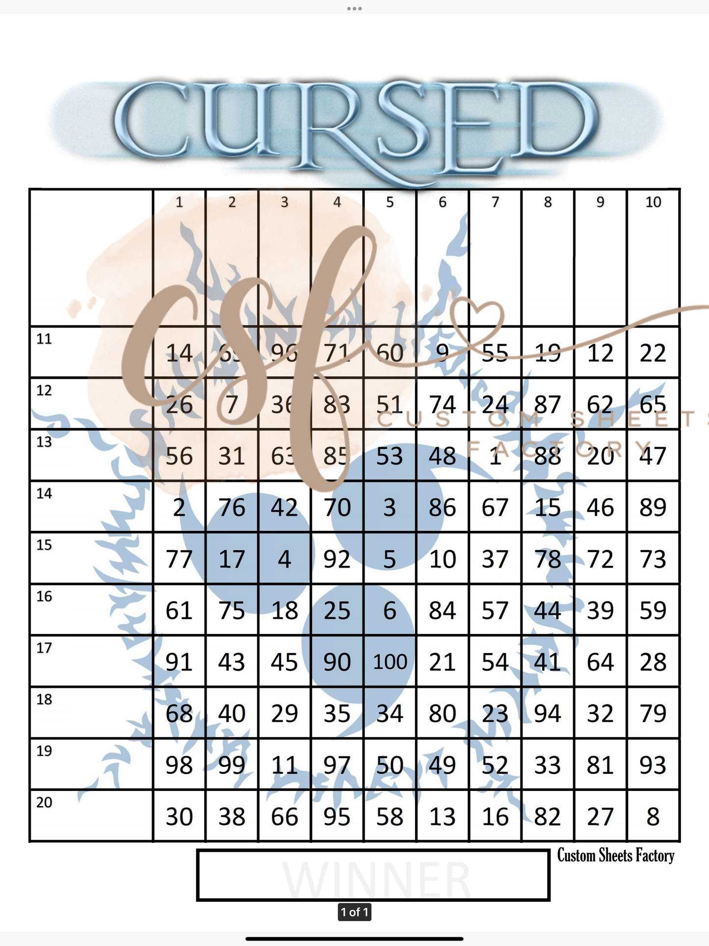 Cursed Grid - 100 ball