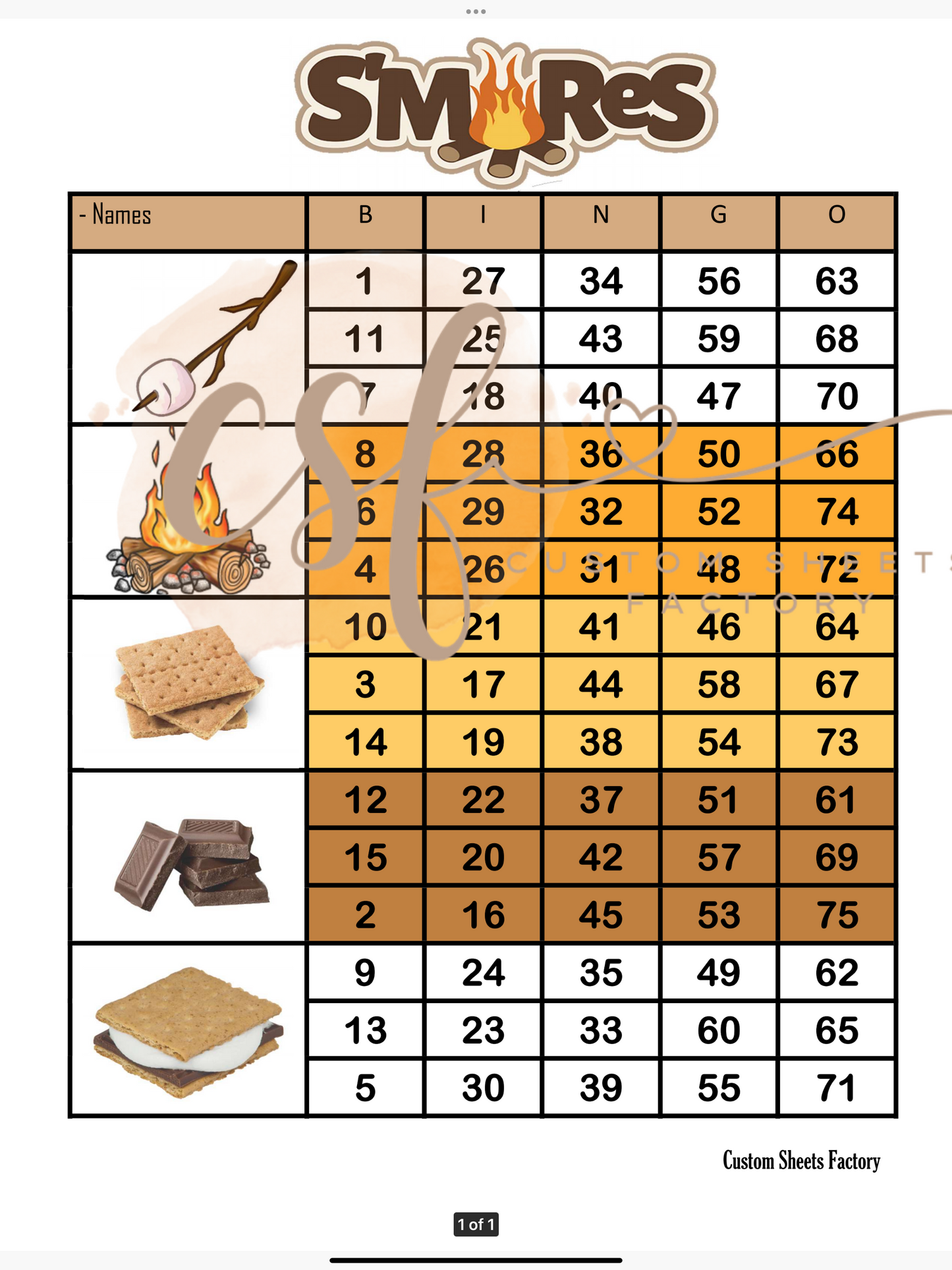 Smores - 5 blocks - 75 ball