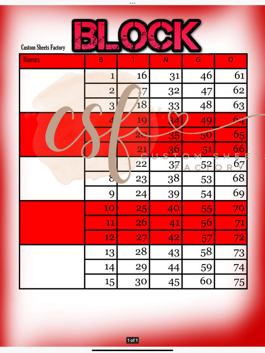 Red Block - 5 blocks - 75 ball