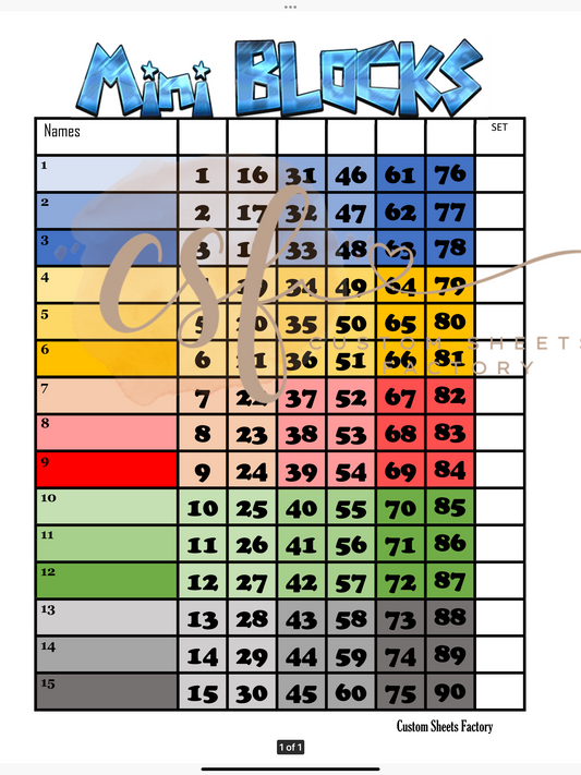 Mini Blocks - 15 blocks - 90 ball