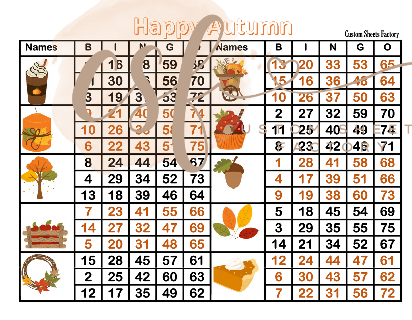 Happy Autumn - 10 blocks - 75x 2 - MIXED