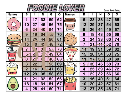 Foodie Lover - 10 blocks - 75x 2 - MIXED