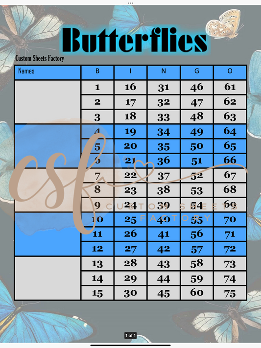 Butterly Block - 5 blocks - 75 ball