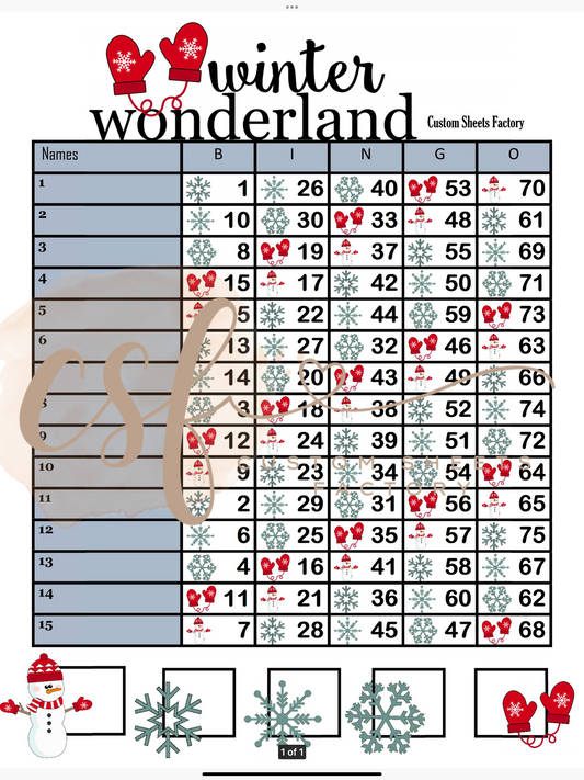 Winter Wonderland - 15 line - 75 ball