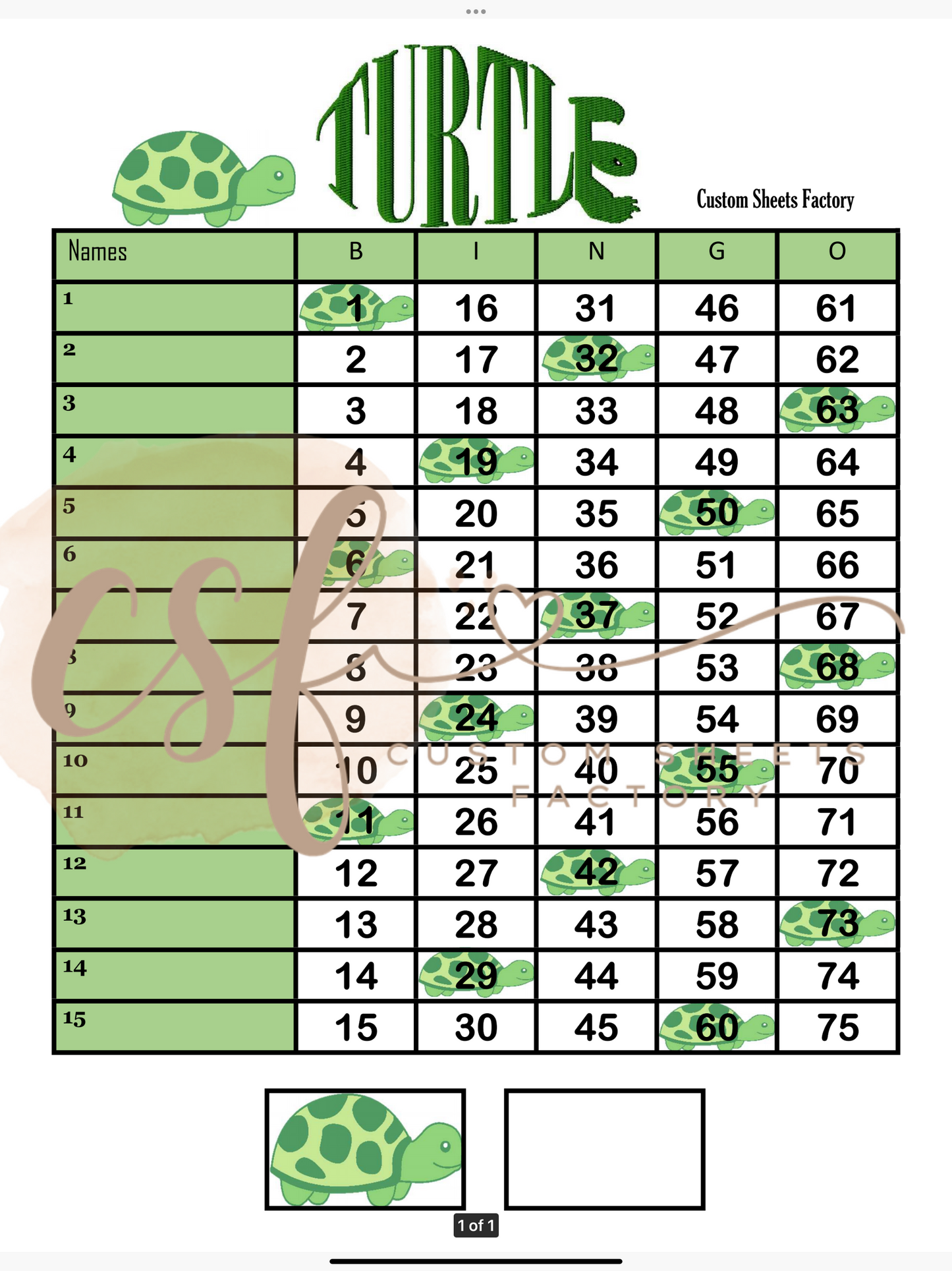 Turtle - 15 line - 75 ball