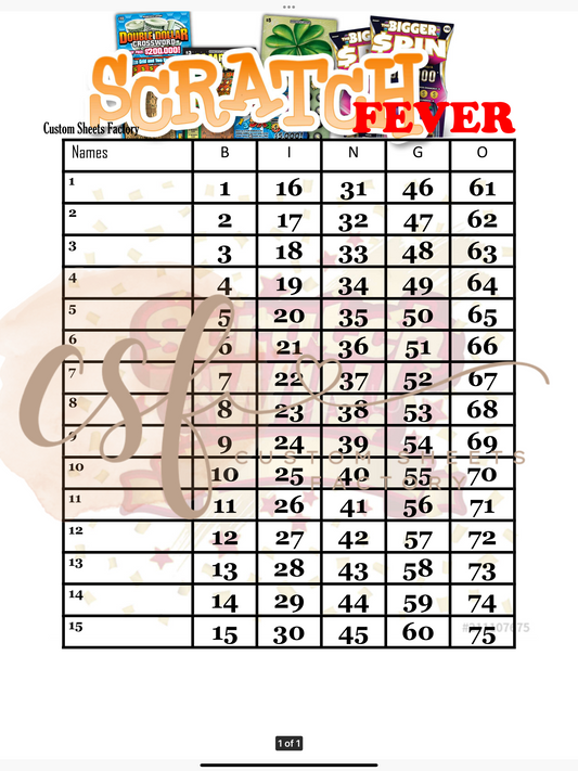 Scratch Fever - 15 line - 75 ball