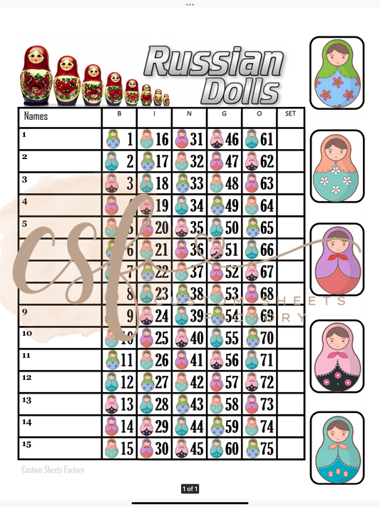 Russian Dolls - 15 line - 75 ball