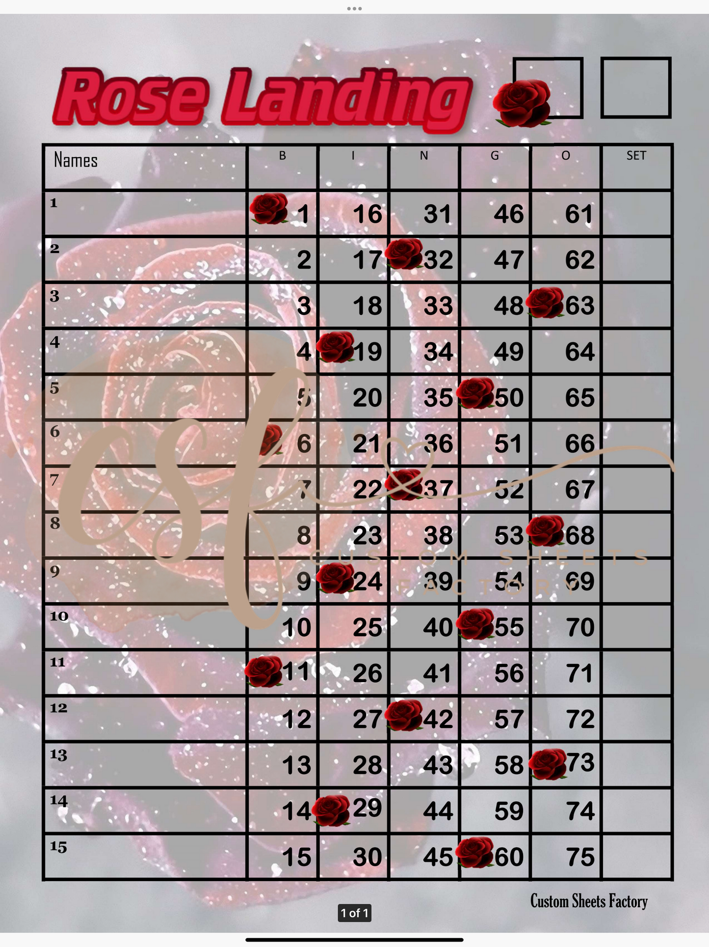 Rose - 15 line - 75 ball