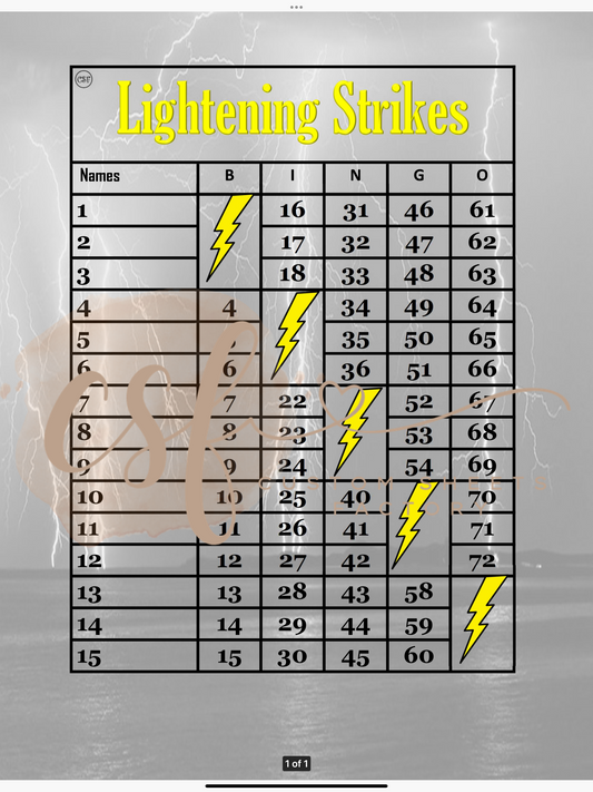 Lightening Strikes - 15 line - 75 ball