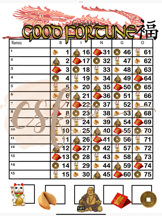 Good Fortunes - 15 line - 75 ball