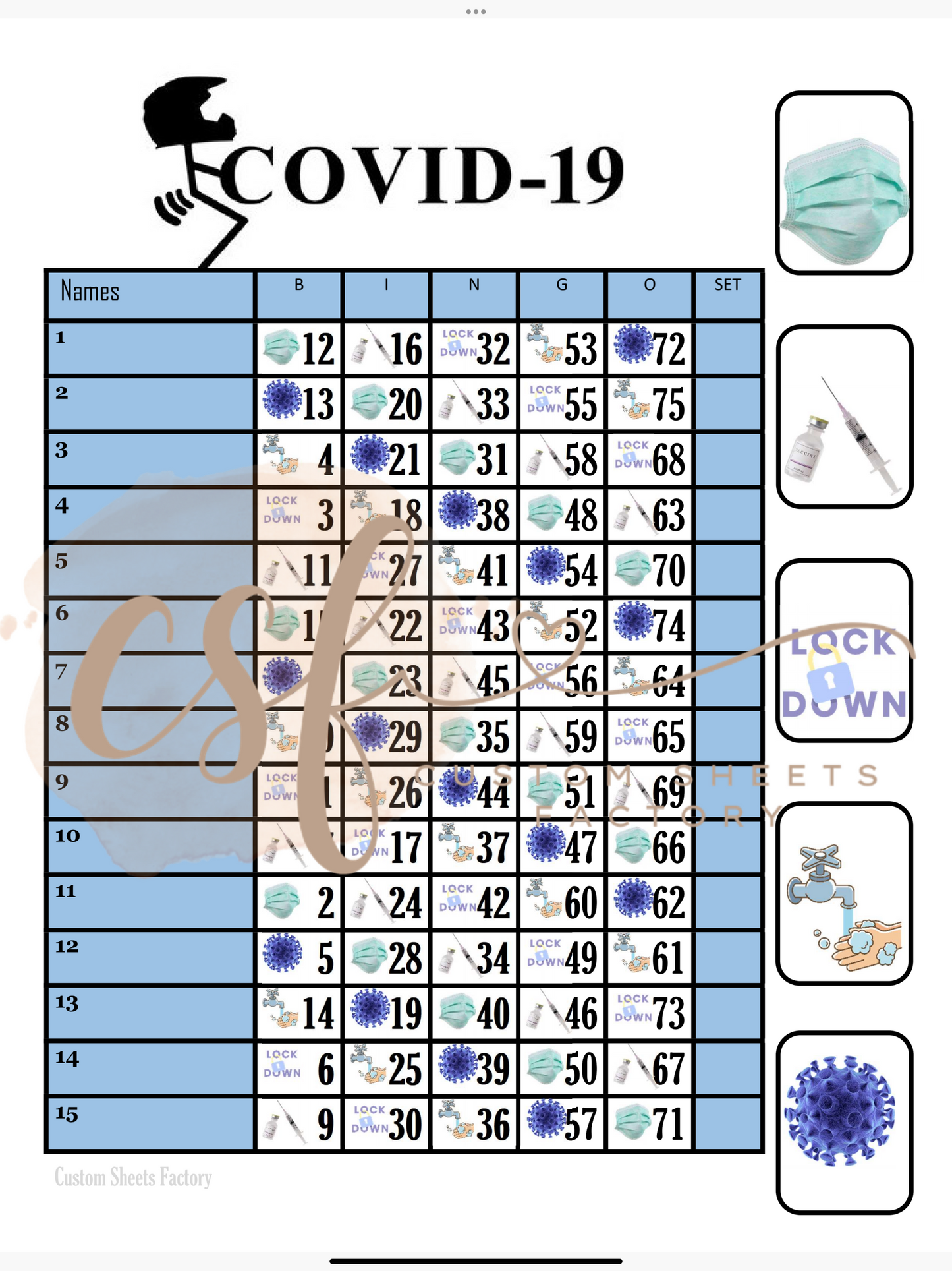 Fuck Covid - 15 line - 75 ball