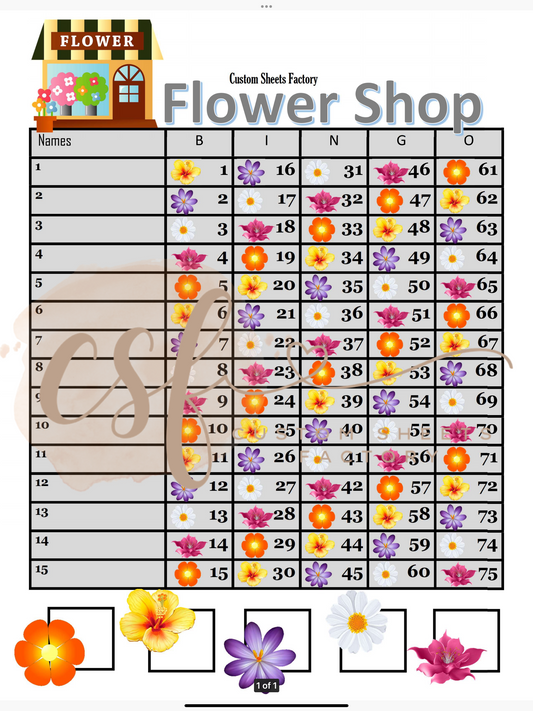 Flower Shop - 15 line - 75 ball