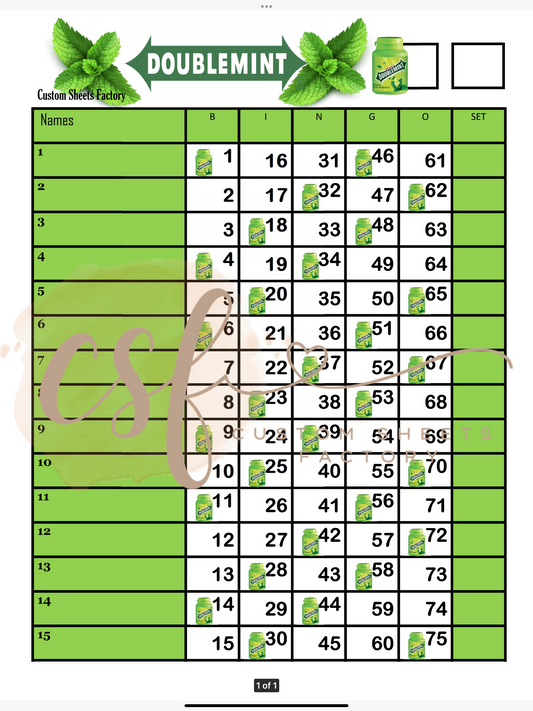 Double Mint - 15 line - 75 ball