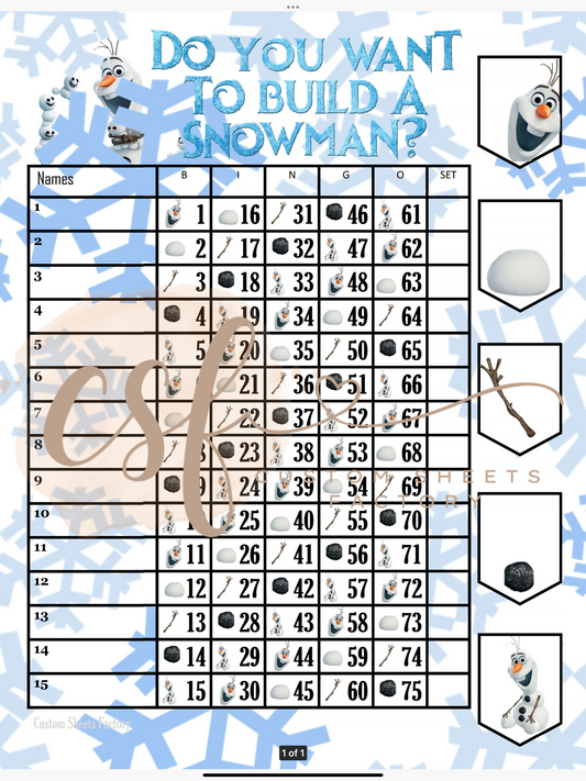 Do You Want to Build a Snowman - 15 line - 75 ball