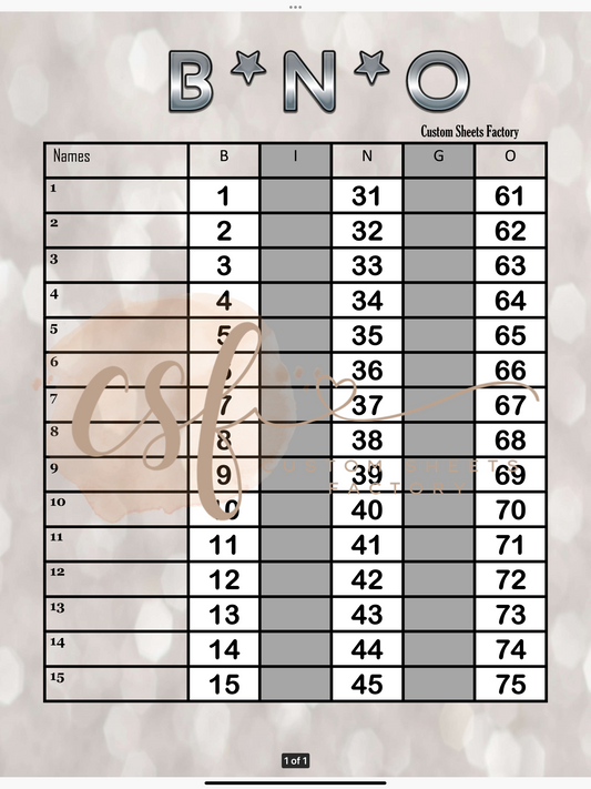 BNO - 15 line - 75 ball