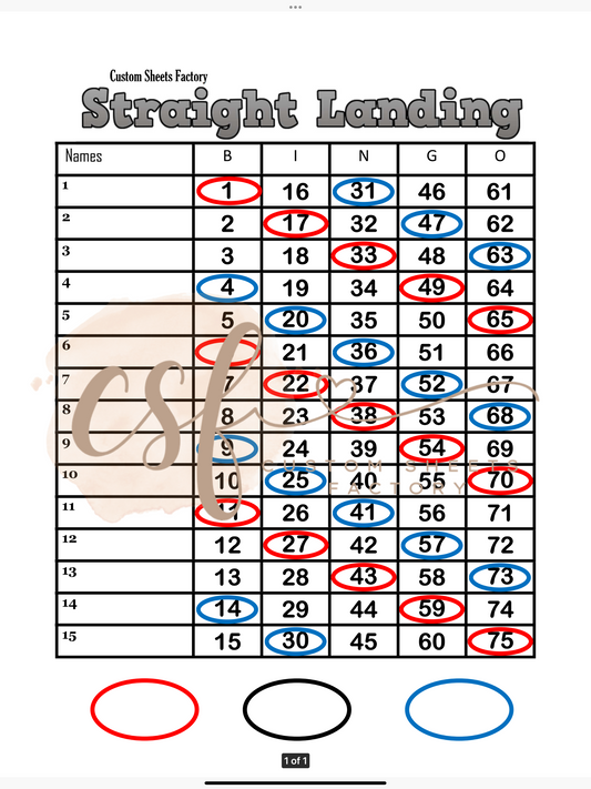 Blue Red Landing - 15 line - 75 ball