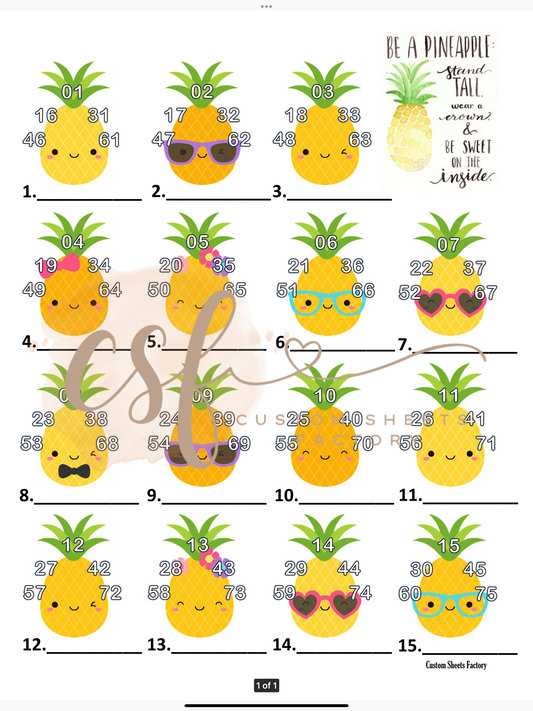 Pineapple - Clipart - 75 ball