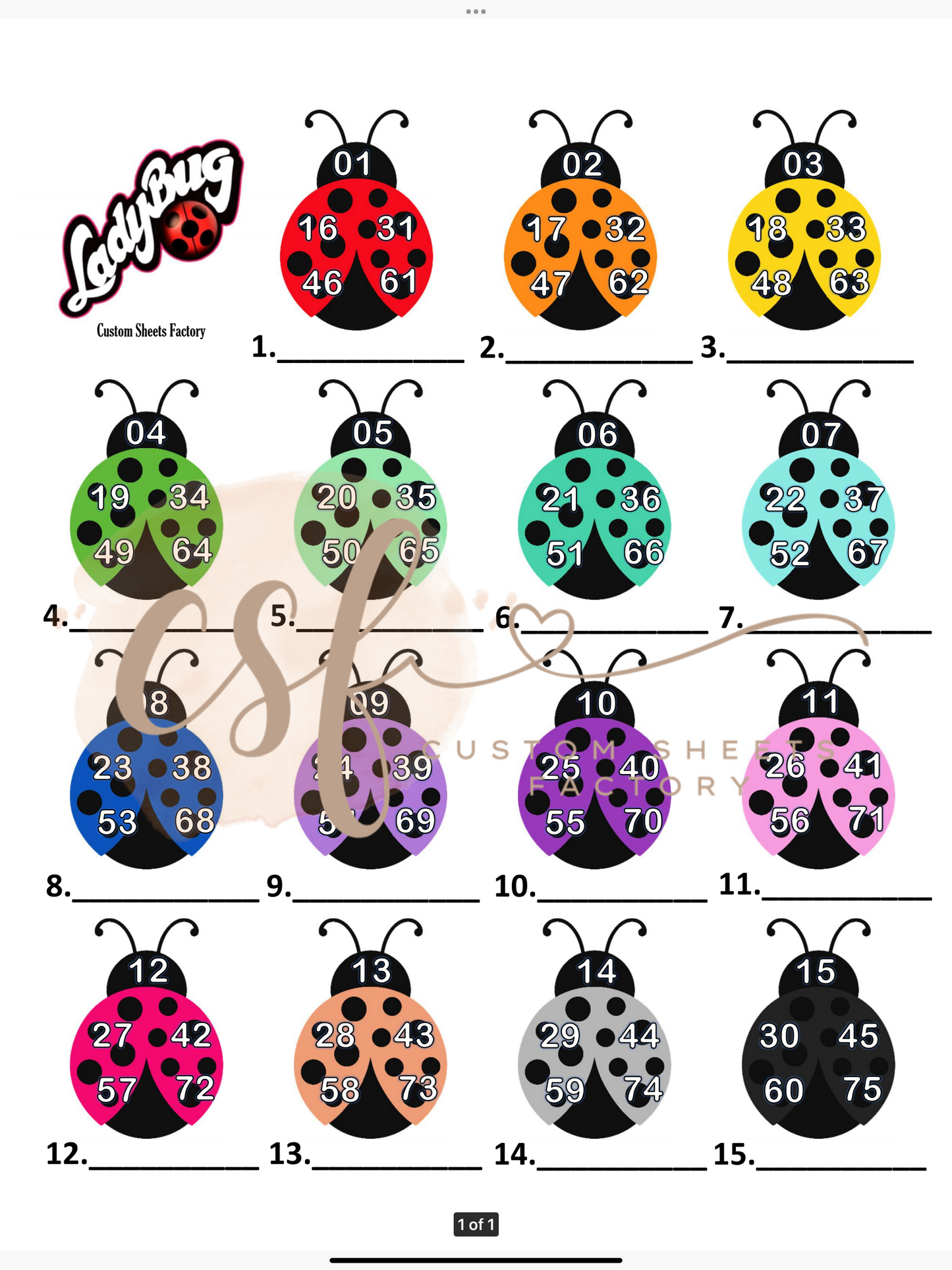 Lady Bug - Clipart - 75 ball