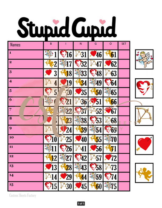 Stupid Cupid - 15 line - 75 ball