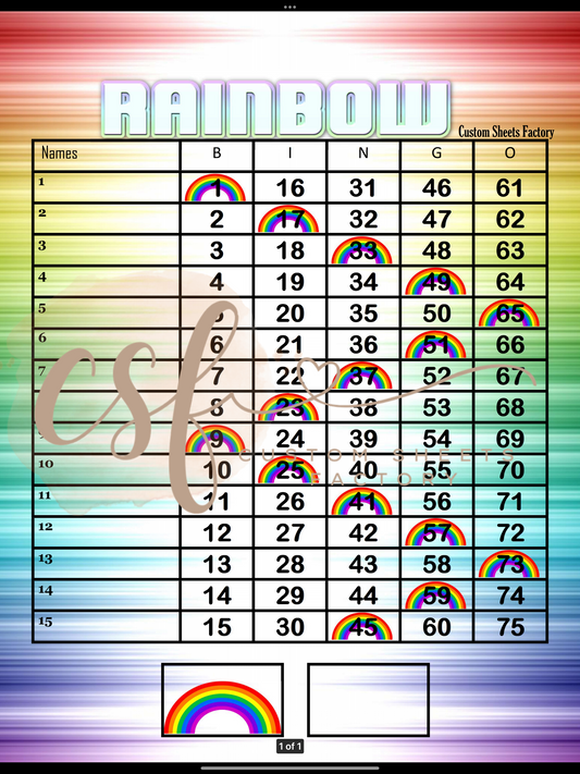 Rainbow - 15 line - 75 ball