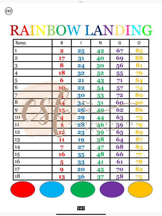 Rainbow Landing - 18 line - 90s ball