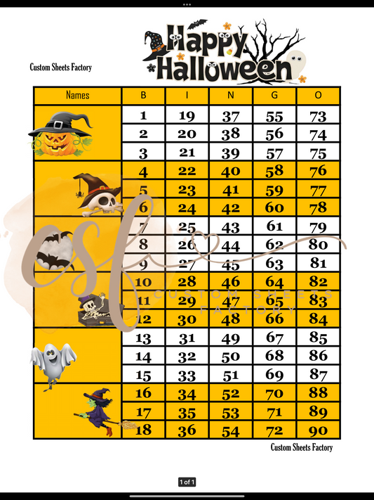 Halloween Block - 6 block - 90 line - Straight