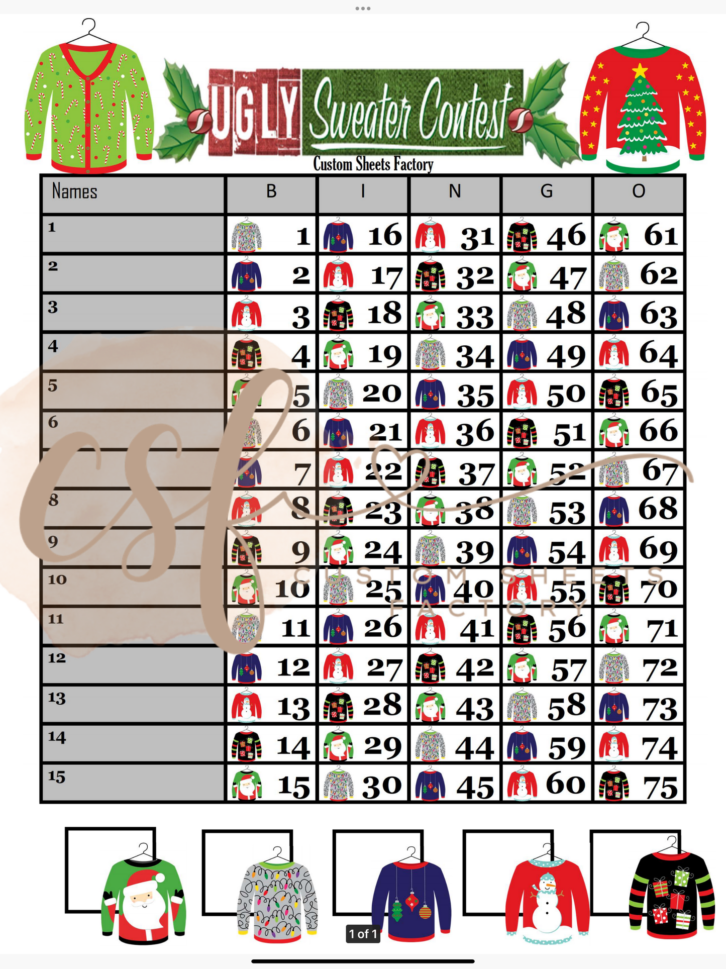 Ugly Sweater - 15 line - 75 ball