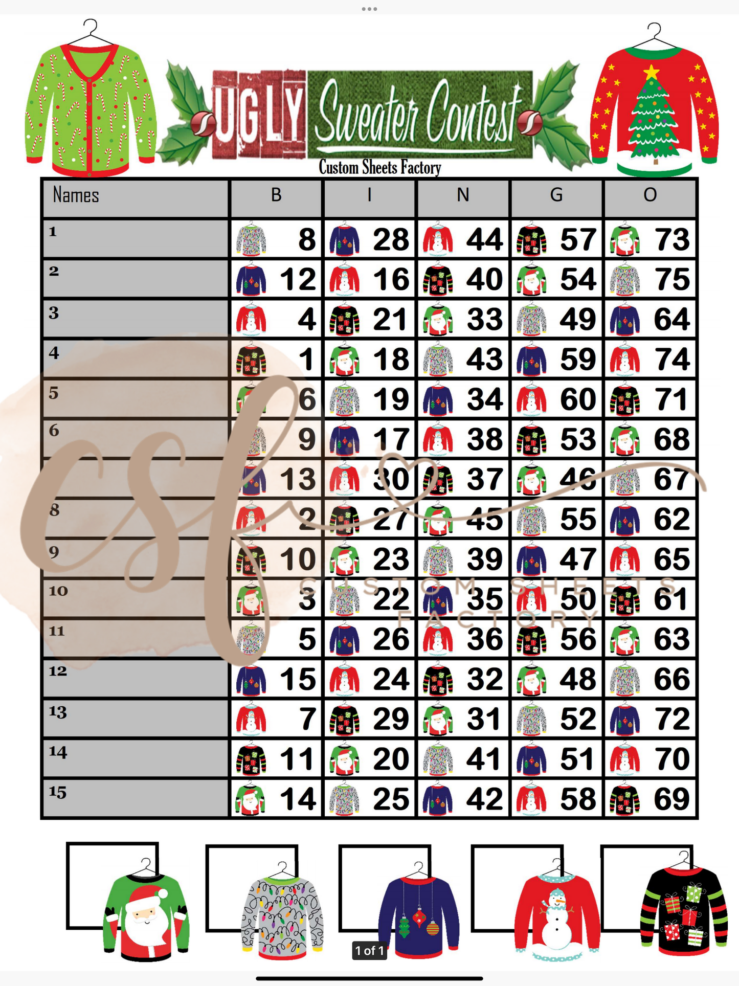 Ugly Sweater - 15 line - 75 ball