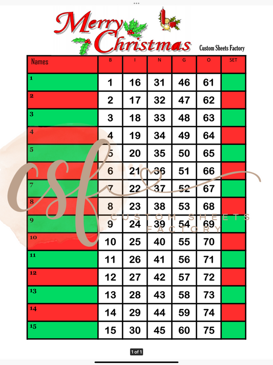 Merry Christmas - 15 line - 75 ball