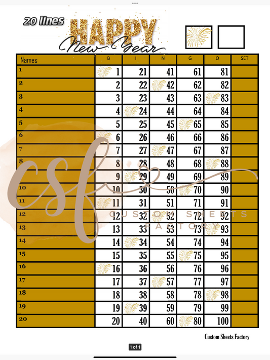 Happy New Year - 20 line - 100 ball