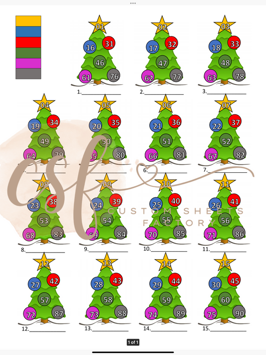 Christmas Trees - Clipart - 15 line - 90 ball