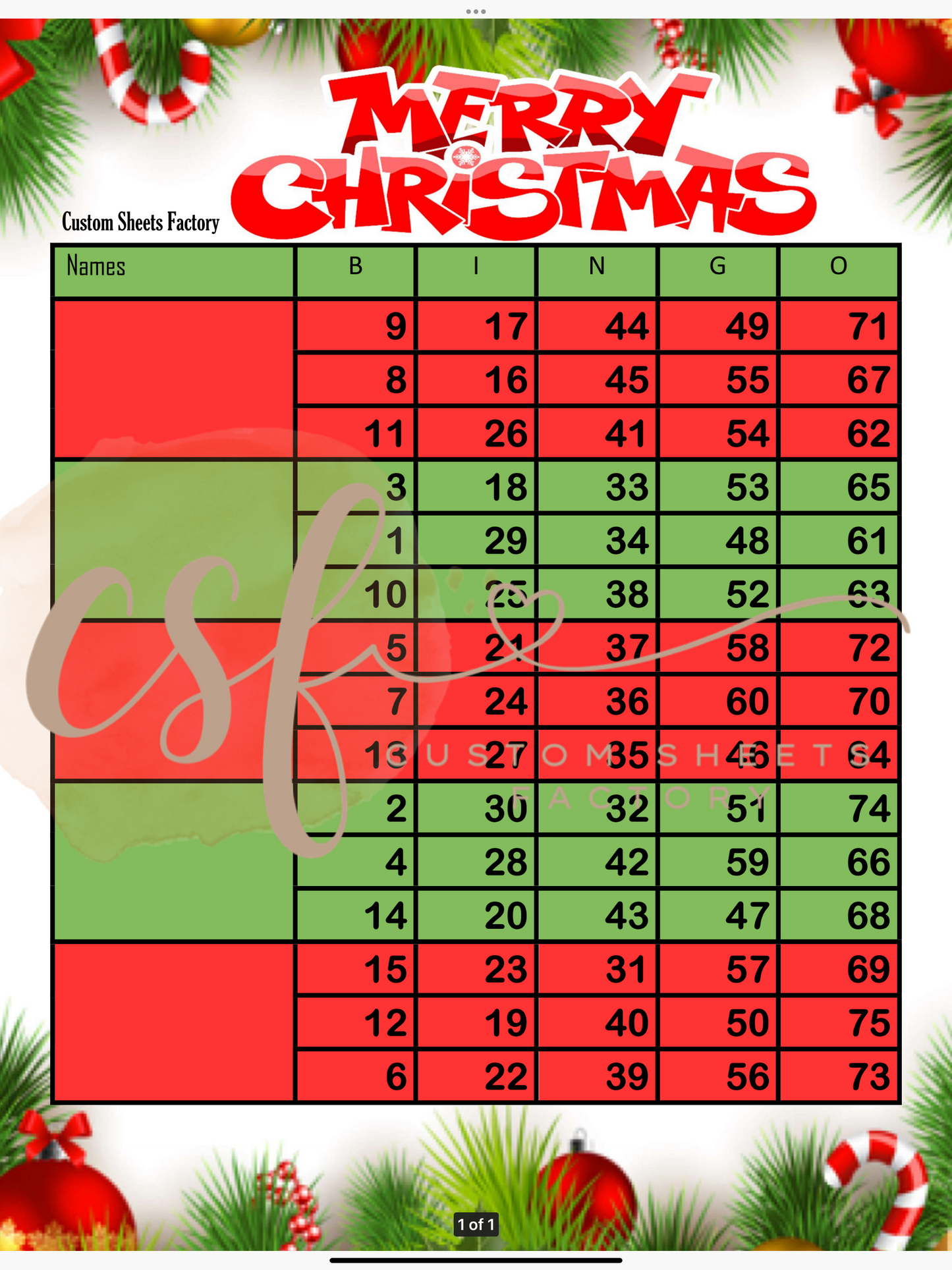 Christmas Block - 5 block - 75 ball