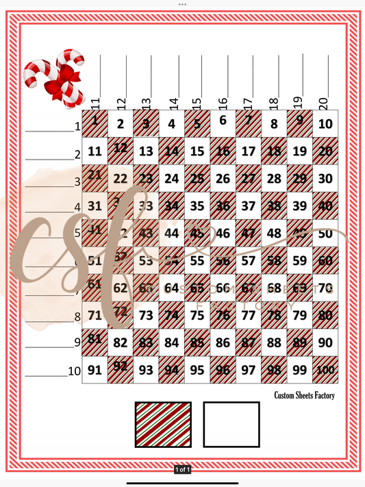 Candy Cane Grid - 20 line - 100 ball