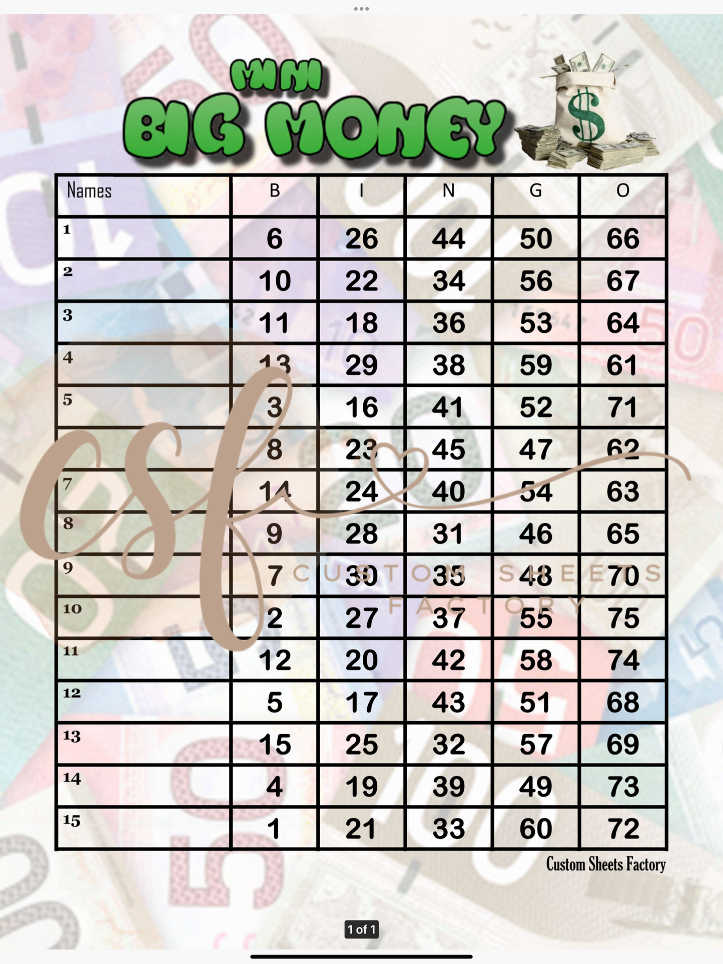 Big Money - Win your way in - Main Board Or Minis