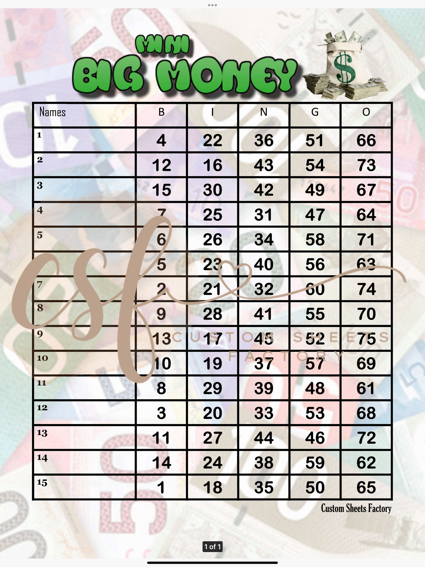 Big Money - Win your way in - Main Board Or Minis