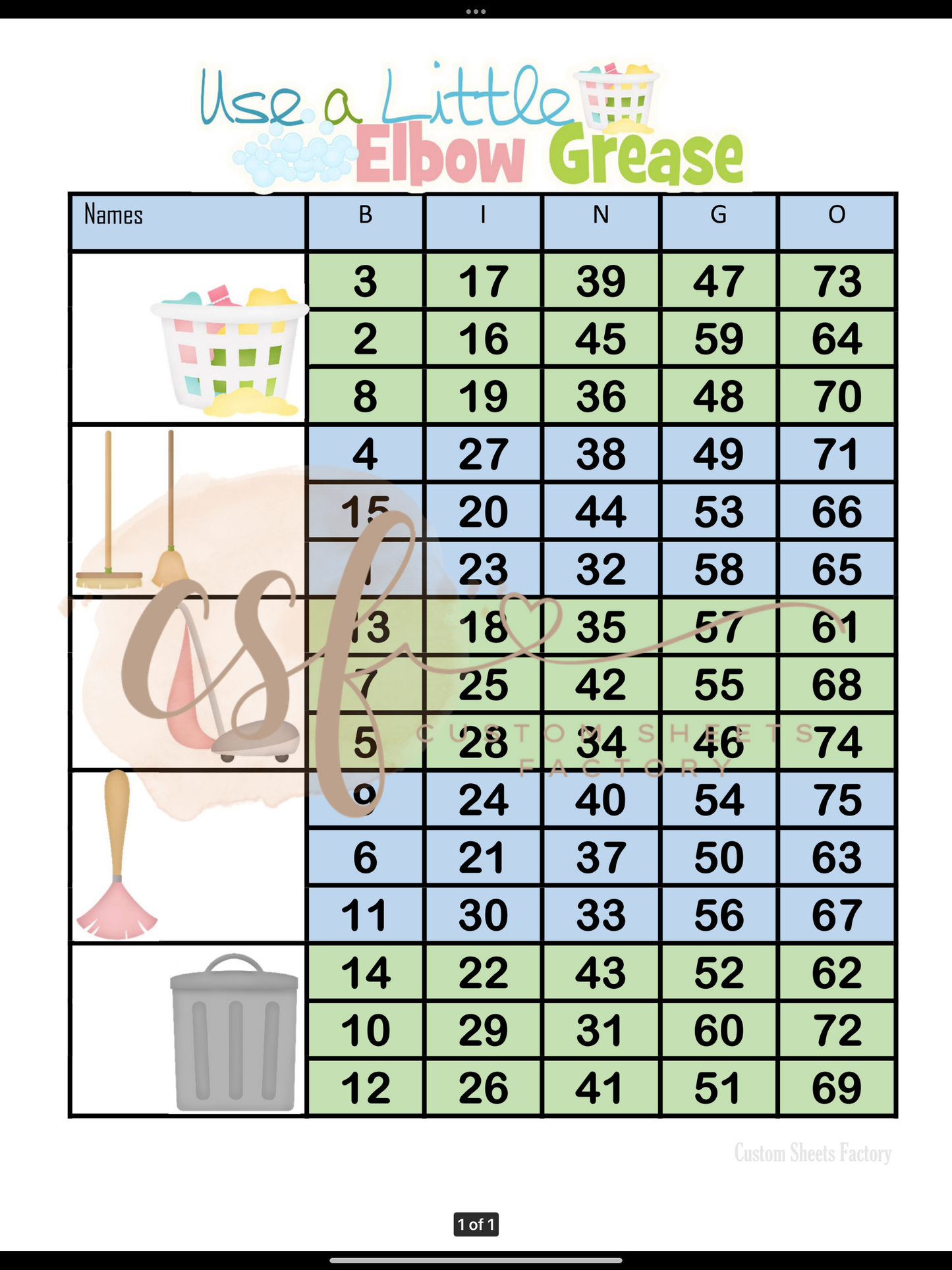 Spring Cleaning - 5 Block - 75 ball