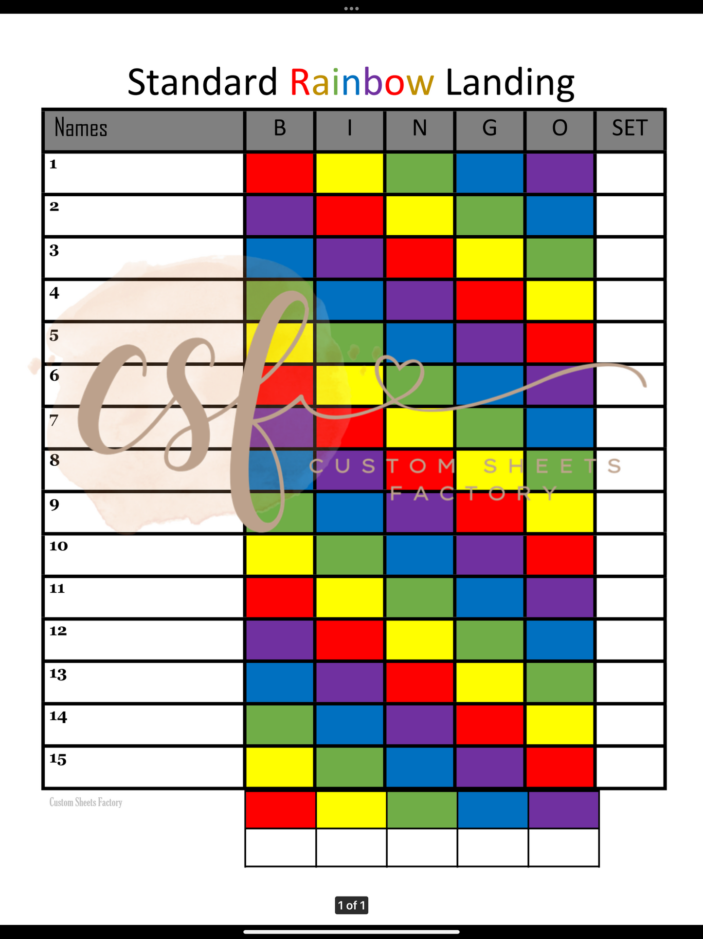 Rainbow Landing Set