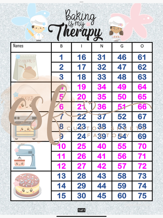Baking is my Therapy - 5 Block - 75 Ball