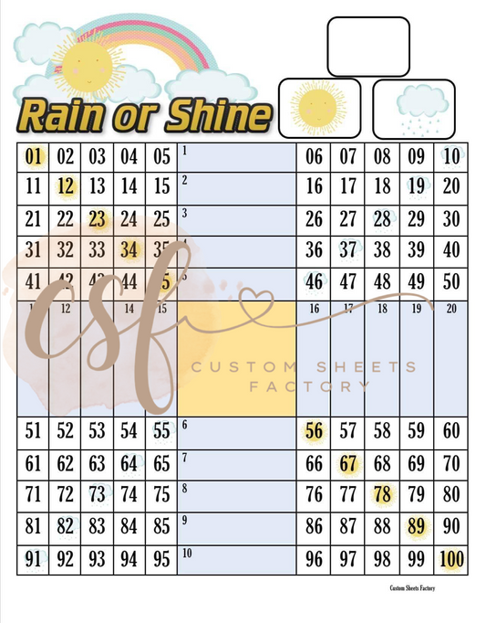 Rain or Shine - 4 Corner Grid - Straight Only