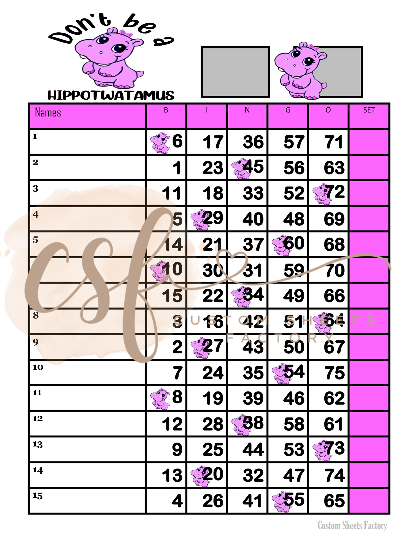 Dont be a hippowatamus - Single Landing - 75 Ball