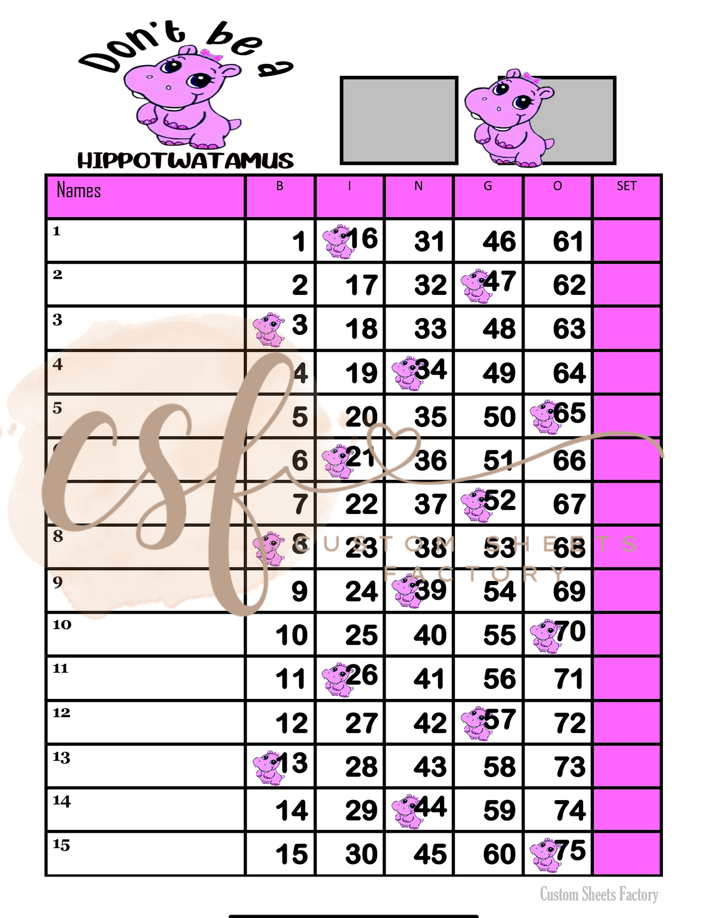 Dont be a hippowatamus - Single Landing - 75 Ball