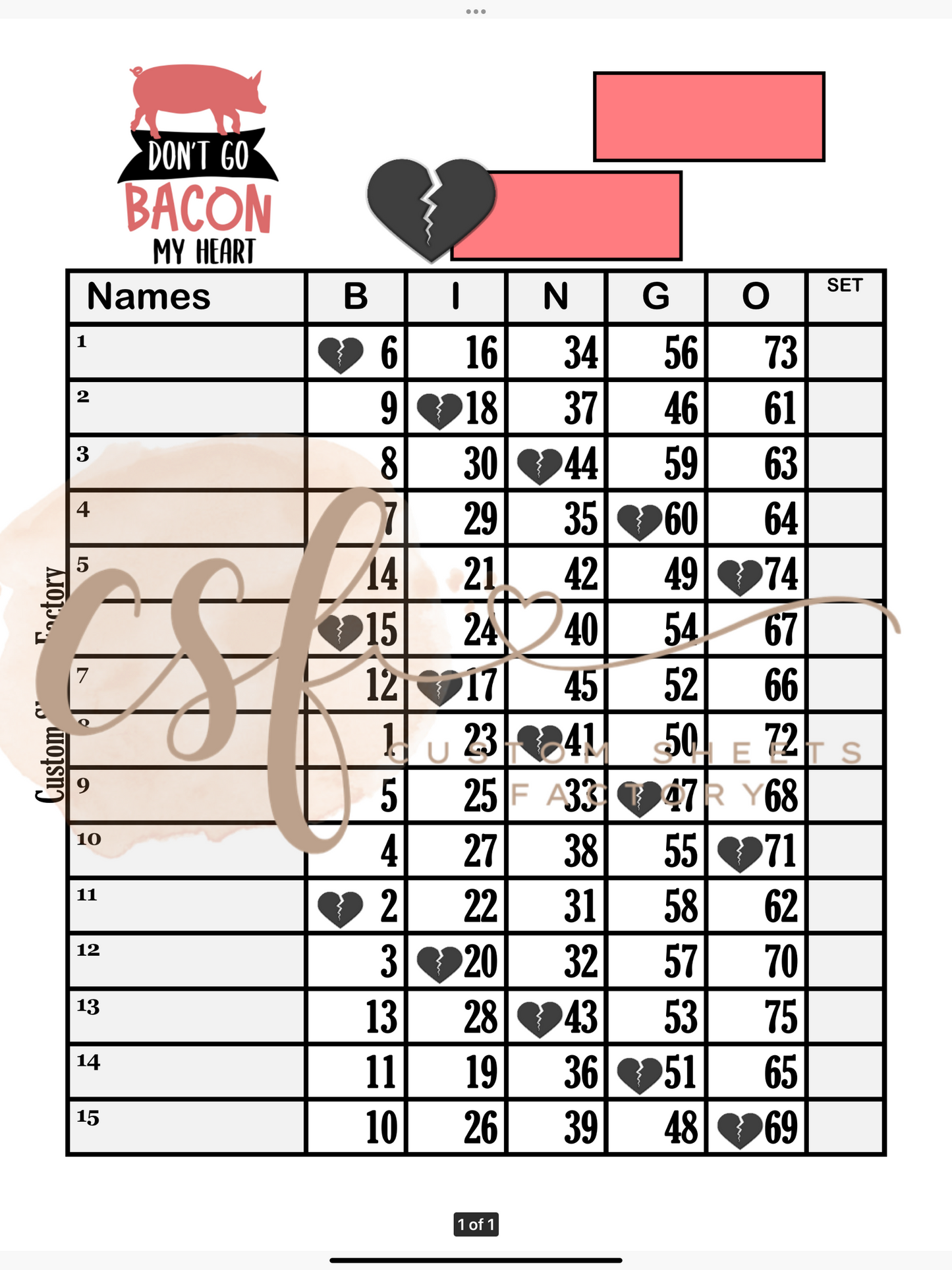 Dont go bacon my heart - Single Landing - 75 Ball