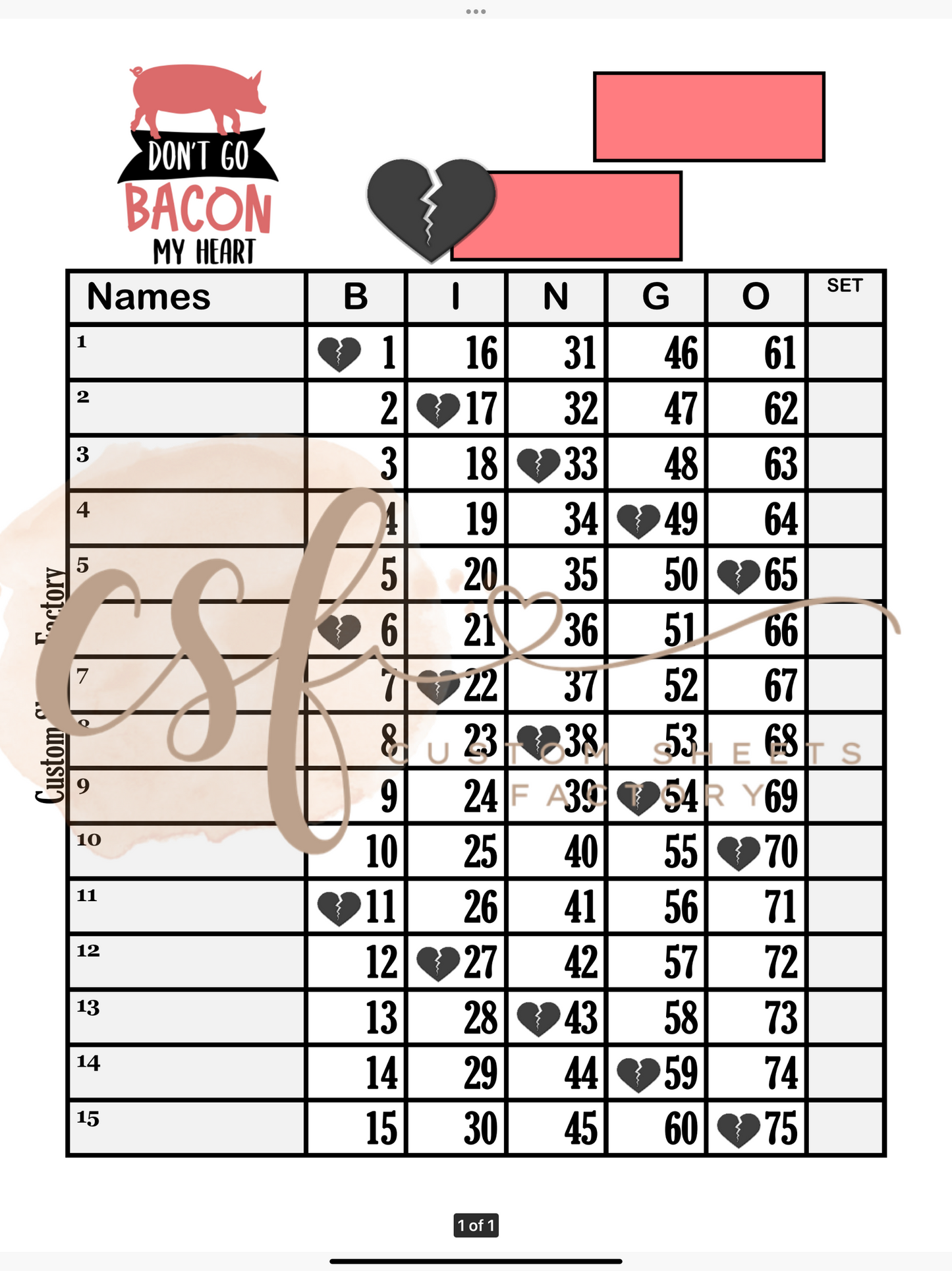 Dont go bacon my heart - Single Landing - 75 Ball