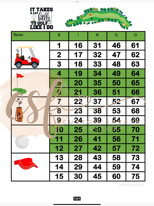 Golfing - Block - 75 Ball