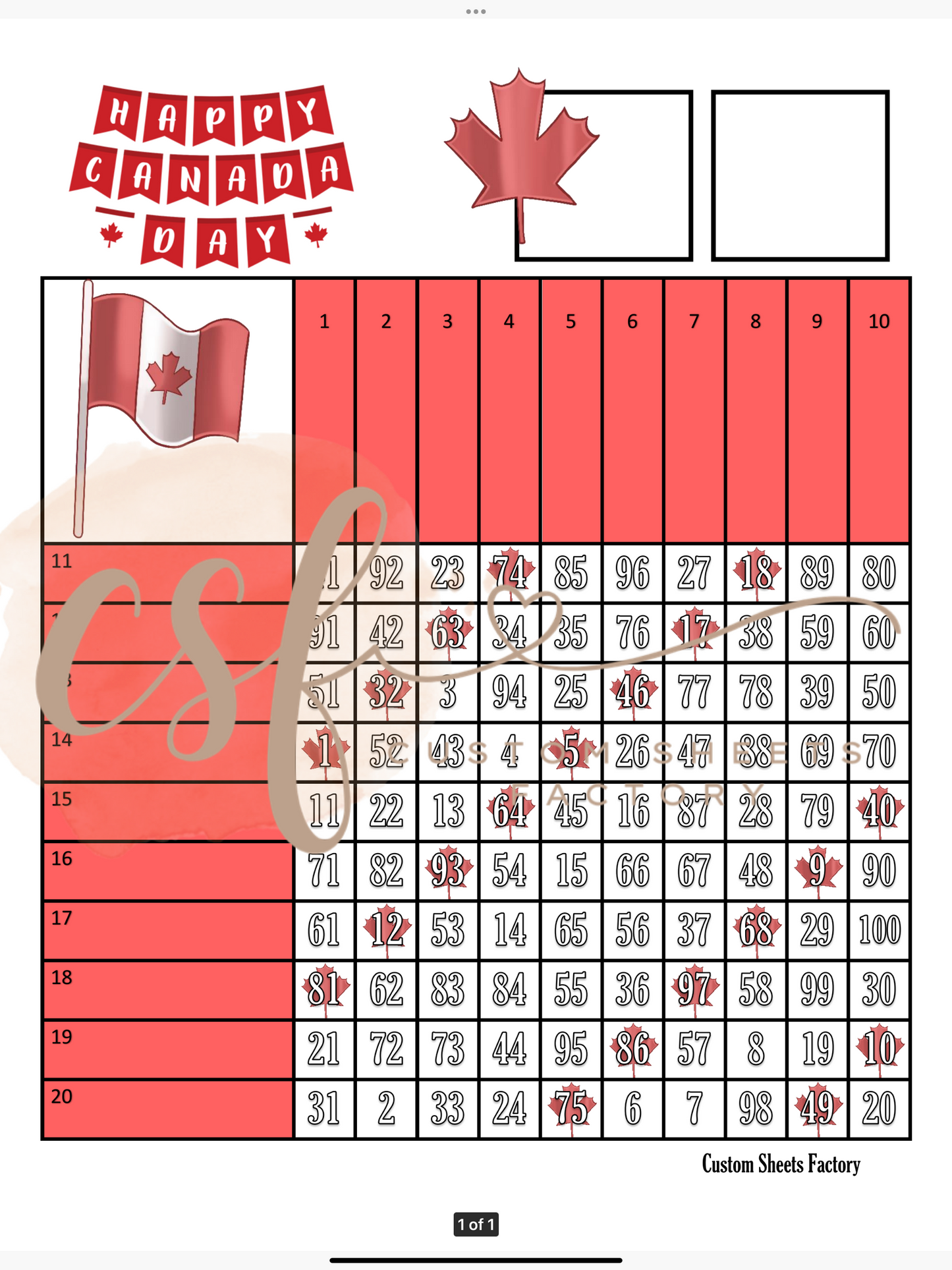 Happy Canada Day - Grid - 100