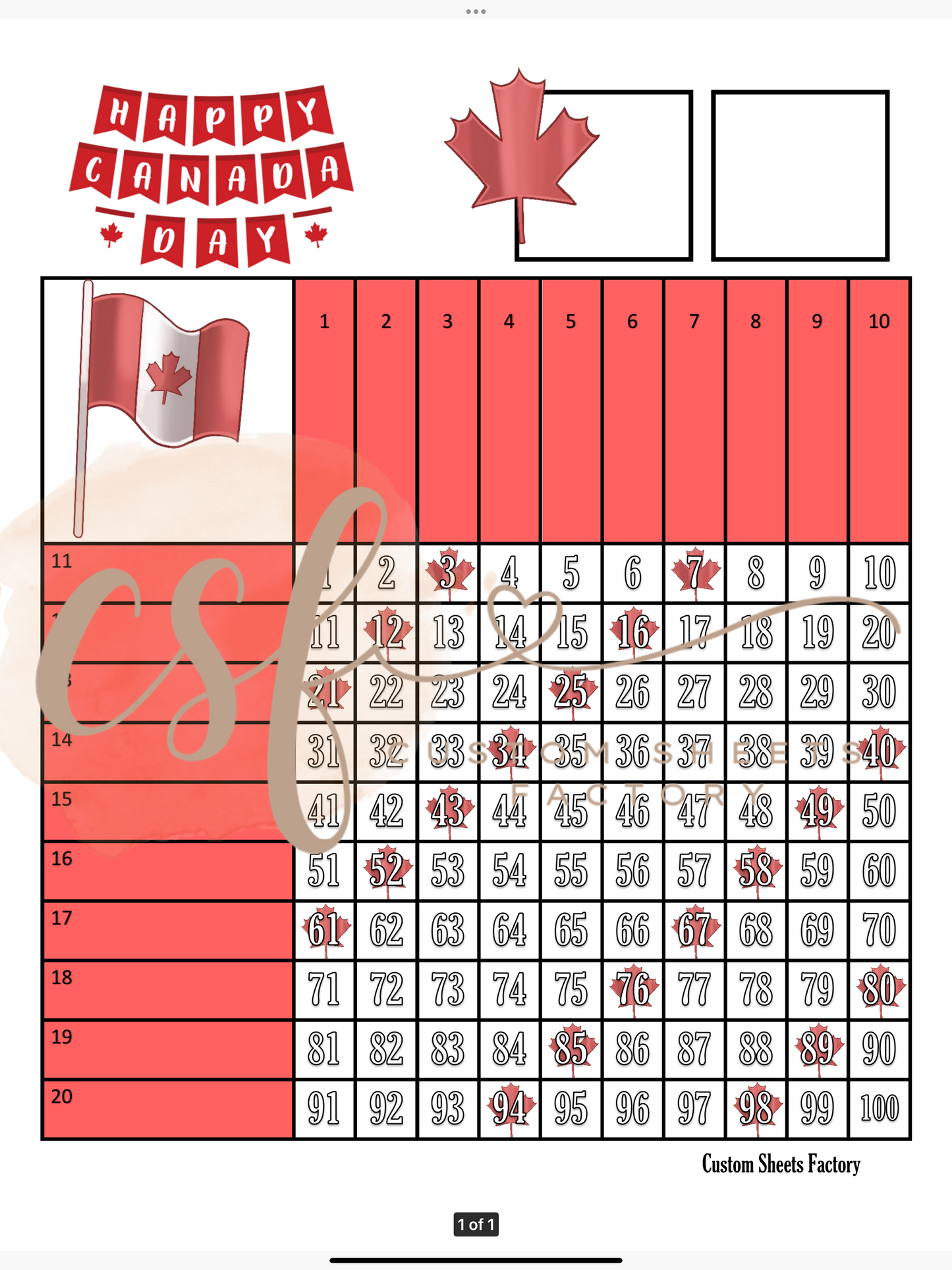 Happy Canada Day - Grid - 100