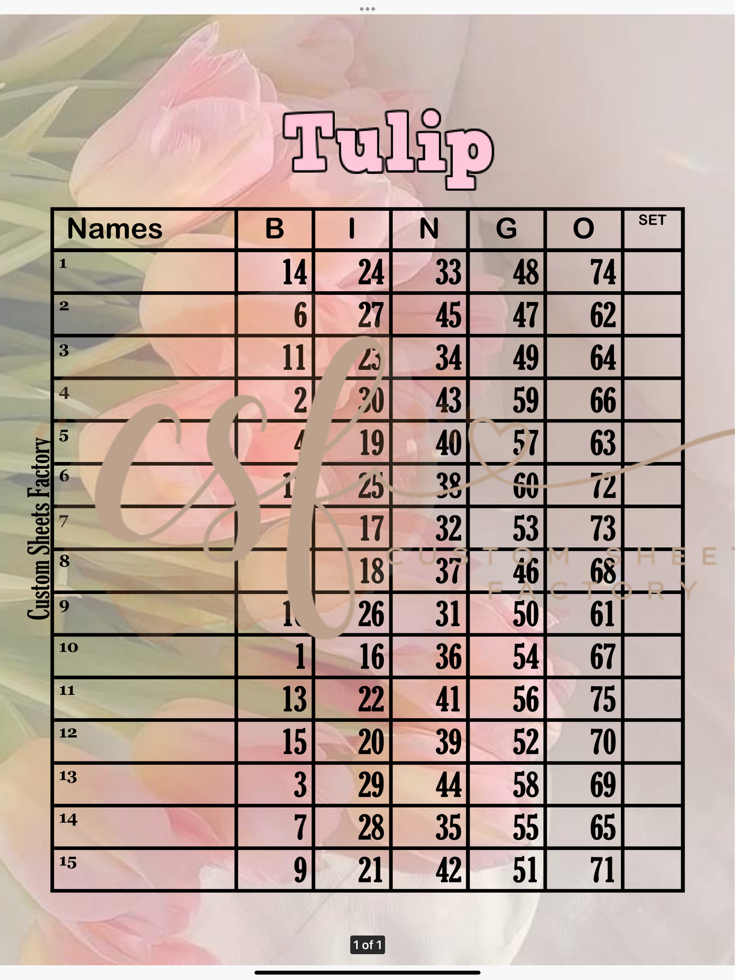 Tulip - 15 line - 75 Ball