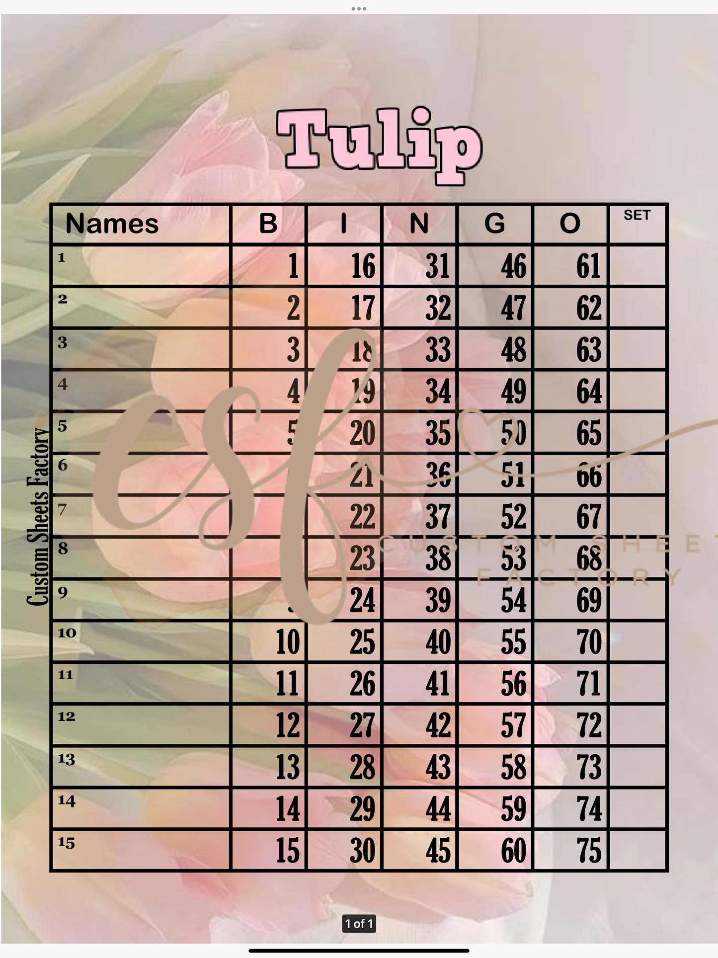 Tulip - 15 line - 75 Ball