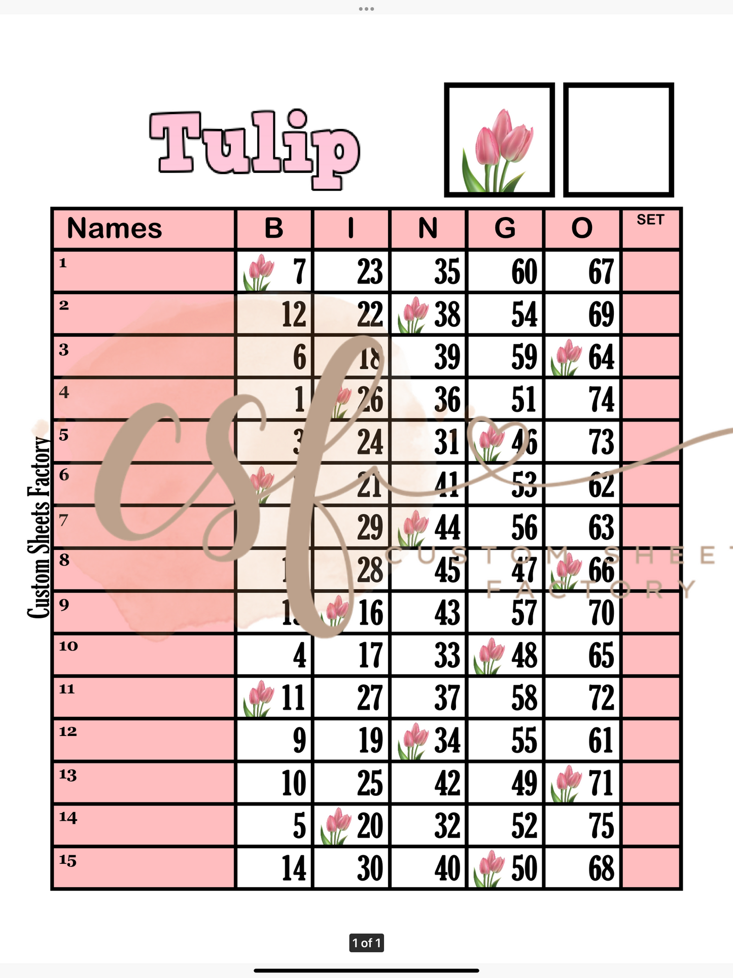 Tulip - 15 line - 75 Ball