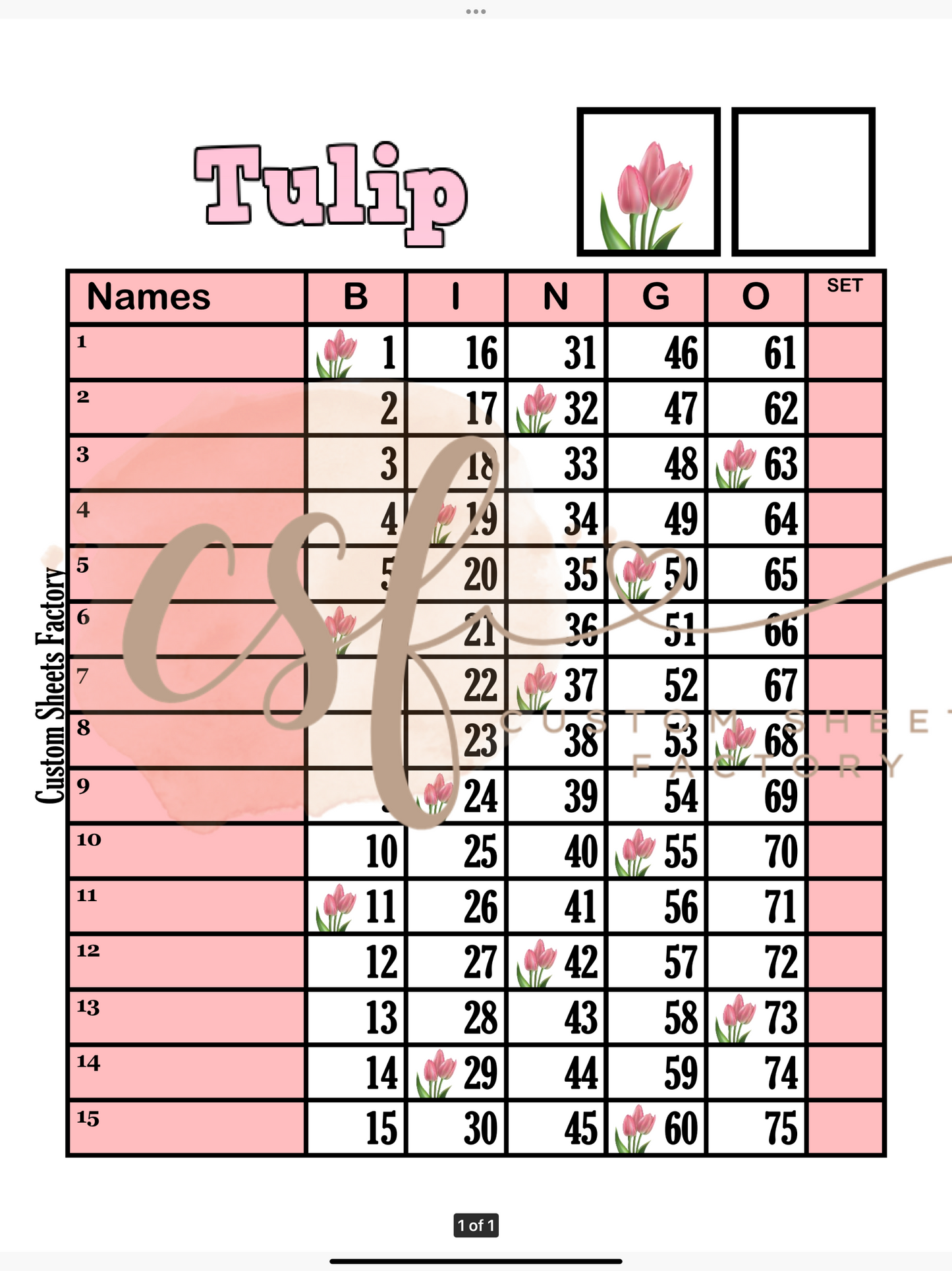 Tulip - 15 line - 75 Ball